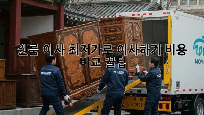 원룸 이사, 최저가로 이사하기! 비용 비교 꿀팁